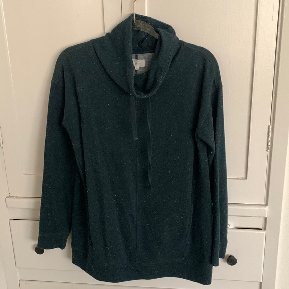 Lou & Grey cowl pullover green speckled sweater size S